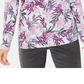 Karen Scott Women's Printed Split-Neck Top Purple Size X-Small