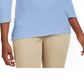 Karen Scott Women's Grommet-Neck Cotton Top Blue Size Small