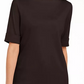 Karen Scott Women's Boat-Neck Elbow-Sleeve Top Brown Clay Size Medium