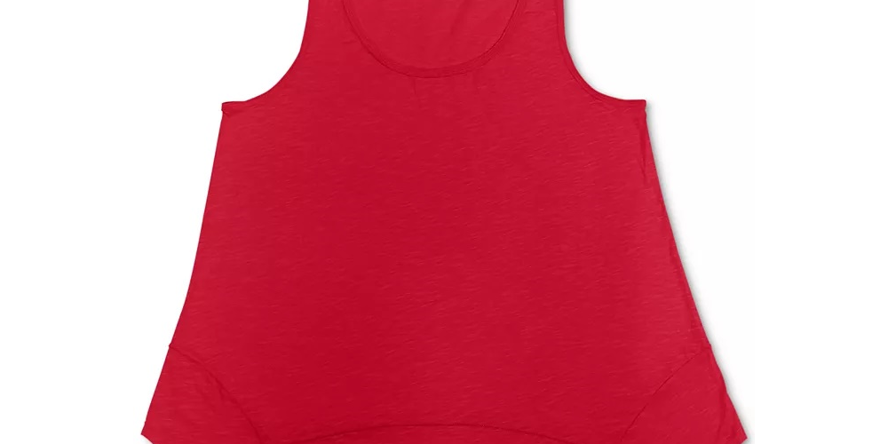 Style & Co Women's Handkerchief-Hem Tank Top Red Size Small