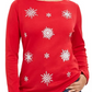 Karen Scott Women's Petite Embellished Snowflake Top Red Size PS