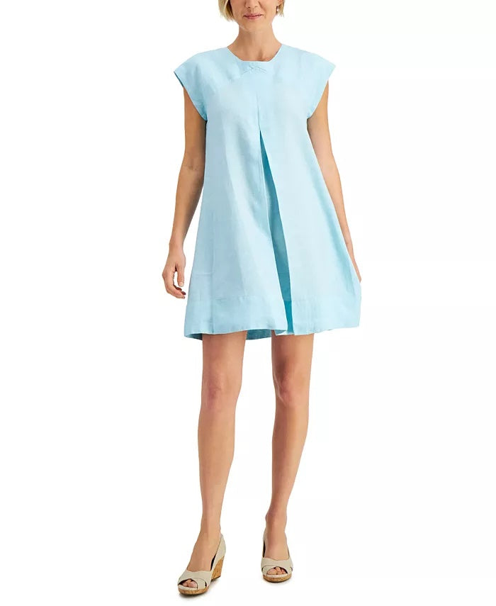 Charter Club Women's Tie-Back A-Line Dress Blue Size Large