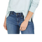 Style & Co Women's Contrast-Stitched Sweatshirt Green Size Small