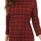 Charter Club Women's Petite Pima Cotton Button-Shoulder Print Top Red Size Petite Small