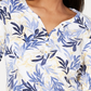 Karen Scott Women's Printed Henley Blue Size Small