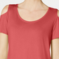 JM Collection Women's Cold Shoulder Swing T Shirt Red Size XX-Large