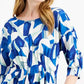 Alfani Women's Cinched Front Top Navy Size X-Large