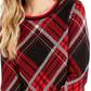 Charter Club Women's Plaid Crewneck Sweater Black Size Medium