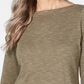 Karen Scott Women's BOAT Neck Space Dyed Top Green Size Medium