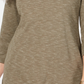 Karen Scott Women's BOAT Neck Space Dyed Top Green Size Medium