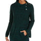 Style & Co Women's Envelope Neck Kangaroo Pocket Knit Sweater Green Size X-Small