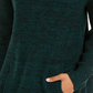 Style & Co Women's Envelope Neck Kangaroo Pocket Knit Sweater Green Size X-Small