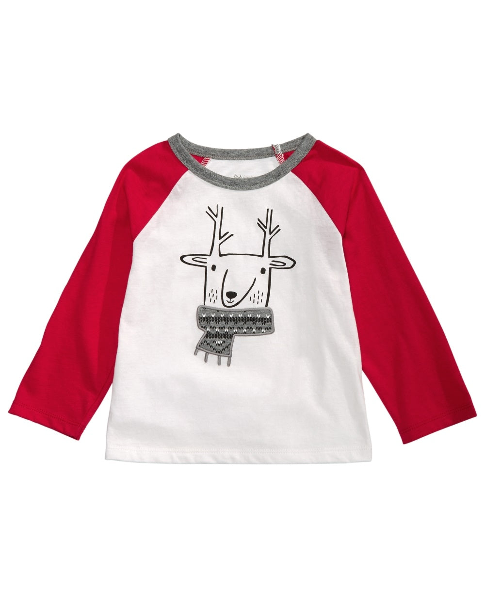 First Impressions Baby Boy's Reindeer-Print T-Shirt  White Size 6-9MOS