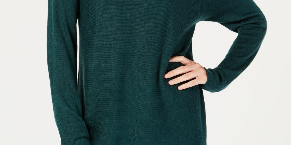 INC International Concepts Women's Petite Sweater Tunic Green Size Petite