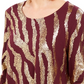 JM Collection Women's Metallic Print Top Purple Size PS
