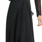 DKNY Women's Long Sleeve Jewel Neck Below The Knee Wear To Work Dress Black Size Small
