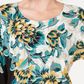 JM Collection Women's Petite Embellished Dolman-Sleeve Printed Top Black Size Small