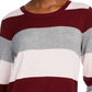 Maison Jules Women's Color Block Long Sleeve Jewel Neck T-Shirt Sweater Wine Size Large
