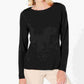 Karen Scott Women's Petite Button-Shoulder Sweater Black Size PL