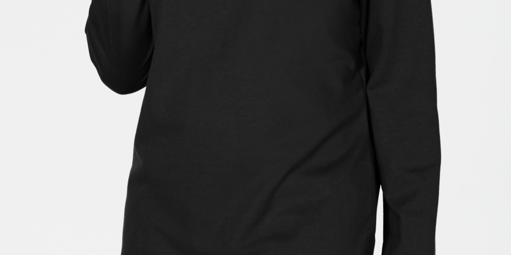 Karen Scott Women's Petite Funnel-Neck Top Size Black Size PS