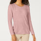 Karen Scott Women's Patchwork-Stitch Pullover Sweater Pink Size X-Small