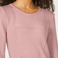Karen Scott Women's Patchwork-Stitch Pullover Sweater Pink Size X-Small