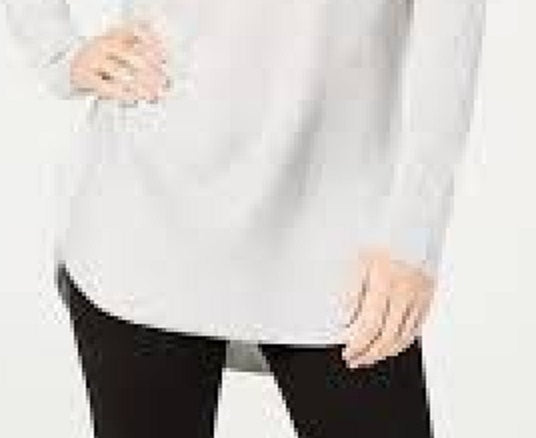 INC International Concept Women's Shirttail Sweater Gray Size Medium