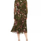 Taylor Women's Floral-Print V-Neck Dress Green Size 12