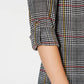 Charter Club Women's Printed Button-Front Roll-Tab-Sleeve Top Black Size Petite Medium