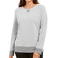 Karen Scott Women's Petite Striped-Trim Top Gray PS