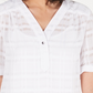 Alfani Women's Plaid V Neck Top White Size -PS/M