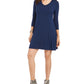 Style & Co Women's Petite Swing Dress Blue PM