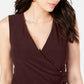 Alfani Women's Asymmetrical Wrap Top Brown Size X-Large