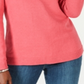 Karen Scott Women's Cotton Toggle Henley Sweater Pink Size Petite L