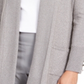 JM Collection Women's Snap Sleeve Metallic Cardigan Sweater Gray Size Small