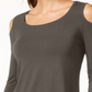 JM Collection Women's Cold Shoulder Top Blue Size Small