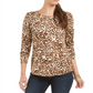 Style & Co Women's Animal Print Top Brown Size Large