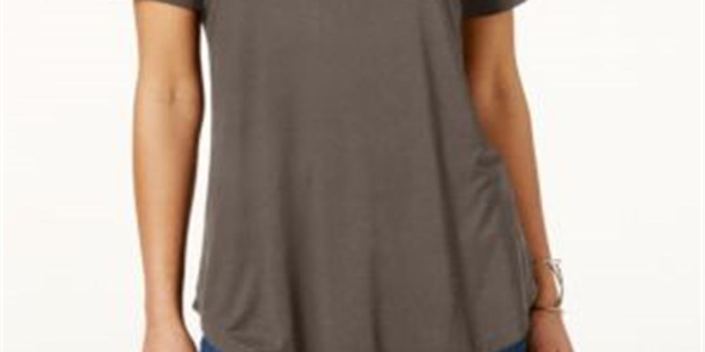 JM Collection Women's Scoop Neck Top Brown Clay Size Medium