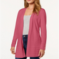 Charter Club Women's Open Front Cardigan Pink Size X-Large