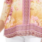 JM Collection Women's Floral Print Top Yellow Size Petite