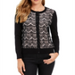 Charter Club Women's Lace Sequin Button Sweater Pink Size Small