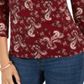 Charter Club Women's 3/4 Sleeve Printed Polo Top Red Size XX-Large