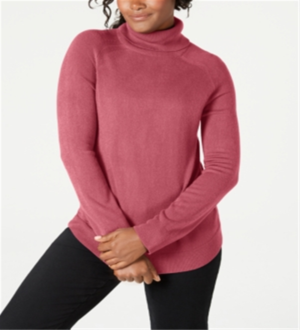 Karen Scott Women's Turtleneck Sweater Pink Size Small