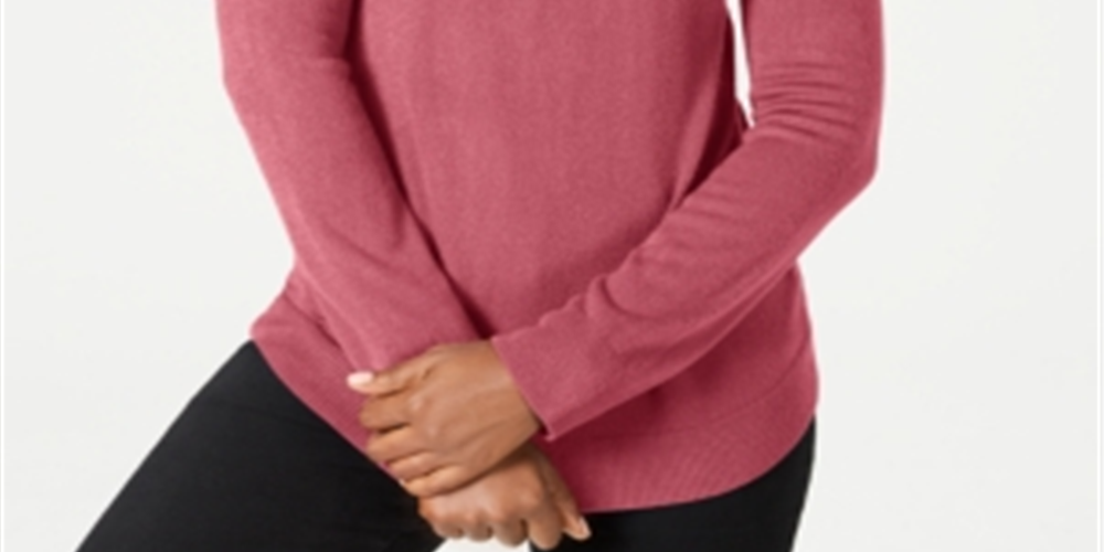 Karen Scott Women's Turtleneck Sweater Pink Size Small