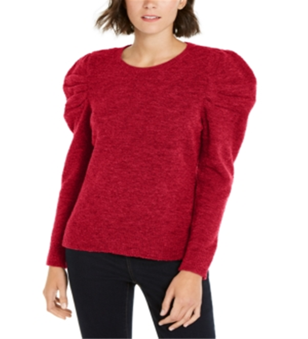 INC International Concepts Women's Puff Sleeve Sweater Red Size Petite Medium