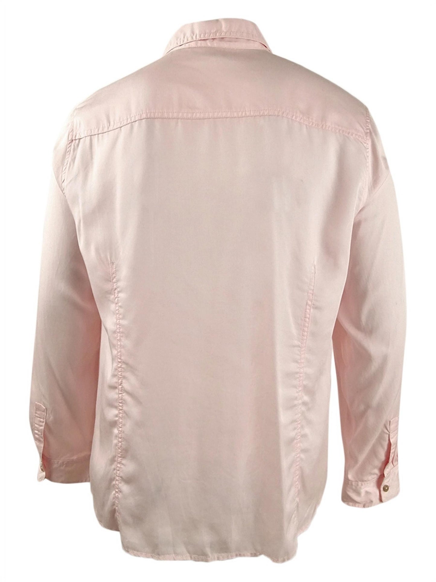 Charter Club Women's Woven Solid Tencel Shirt Pink Size XX-Large