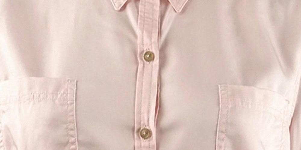 Charter Club Women's Woven Solid Tencel Shirt Pink Size XX-Large