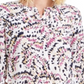JM Collection Women's Printed Pleat Back Top Pink Size Small