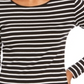 Charter Club Women's Metallic Stripe Top Black Size X-Large