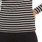 Charter Club Women's Metallic Stripe Top Black Size X-Large